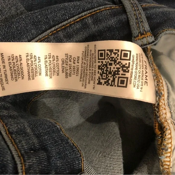 Frame Le Skinny De Jeanne Mid Rise Ankle Jeans size 32 Orlena Dark Wash - Picture 5 of 8